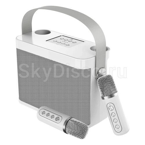 Портативная караоке колонка с микрофонами SkyDisco YS-219 WHITE фото 8