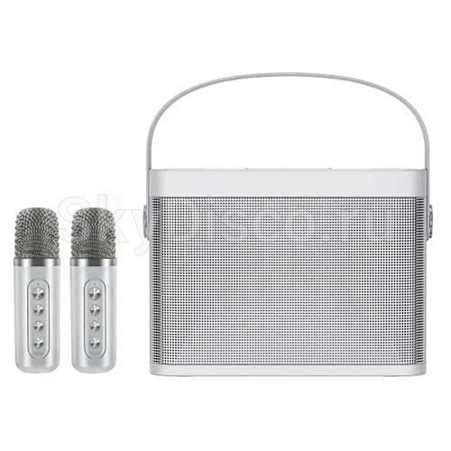 Портативная караоке колонка с микрофонами SkyDisco YS-219 WHITE