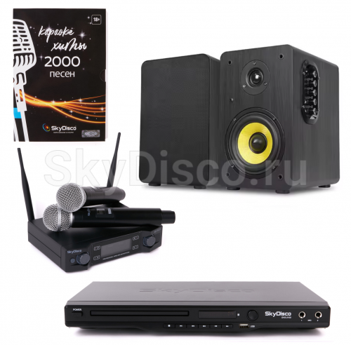 Домашняя караоке система SkyDisco Karaoke Home Set+HF-BQ3 с микрофонами и акустикой