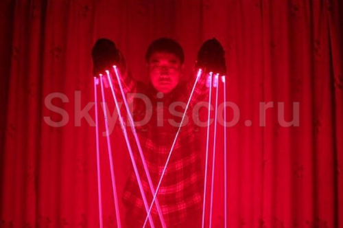 Лазерная перчатка SkyDisco Laser Gloves Red Right фото 4