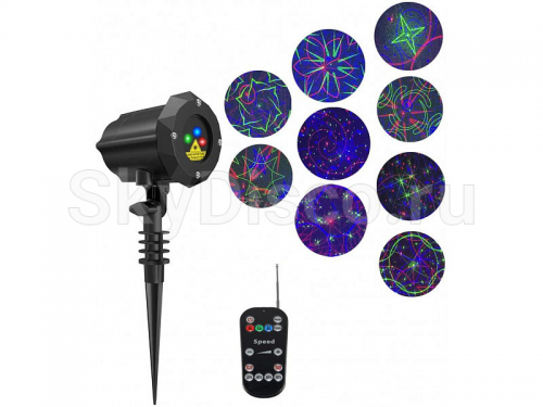 Лазерный проектор новогодний уличный SkyDisco Garden Light RGB 50 Flower New