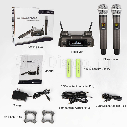 Беспроводные аккумуляторные микрофоны SkyDisco MIC-WL25 фото 5