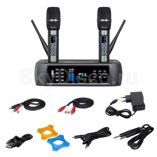 Караоке система SkyDisco MIC-WL200 Bluetooth с двумя беспроводными микрофонами фото 3
