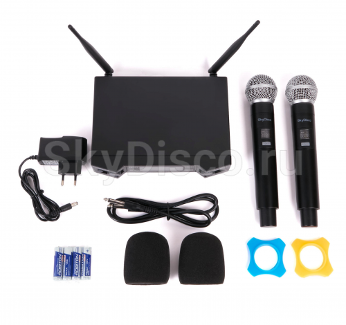 Караоке с акустикой и микрофонами SkyDisco Karaoke Home Set Music Pro: приставка с баллами, микрофоны, колонки 2.0, диск 2000 песен фото 8